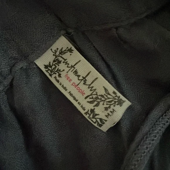 Free People maxi dress lace inserts size M denim color - Picture 4 of 10